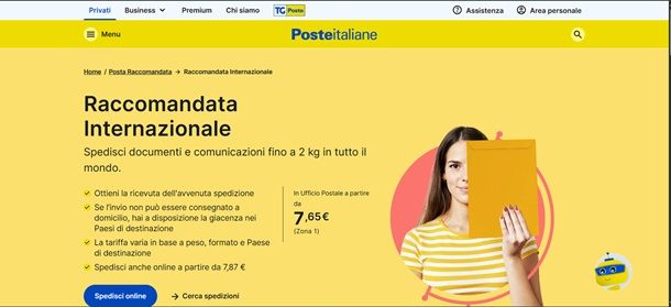 raccomandata internazionale