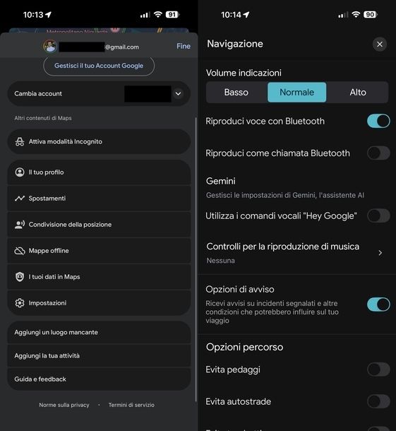 Attivare Gemini su Google Maps iOS
