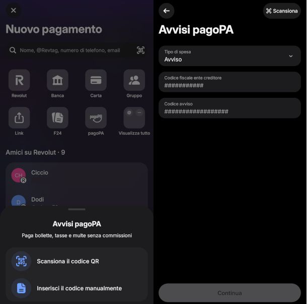 pagamento pagoPA con Revolut
