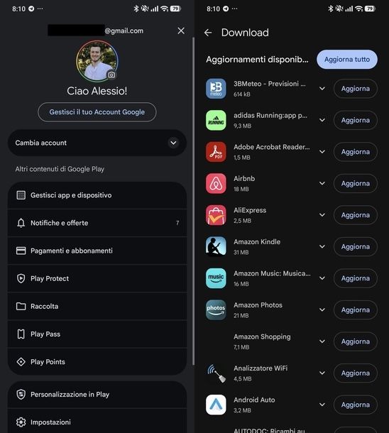 Aggiornare app Mediolanum Android