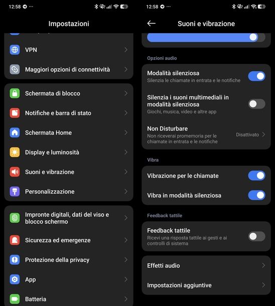 Togliere vibrazione tastiera Xiaomi impostazioni sistema