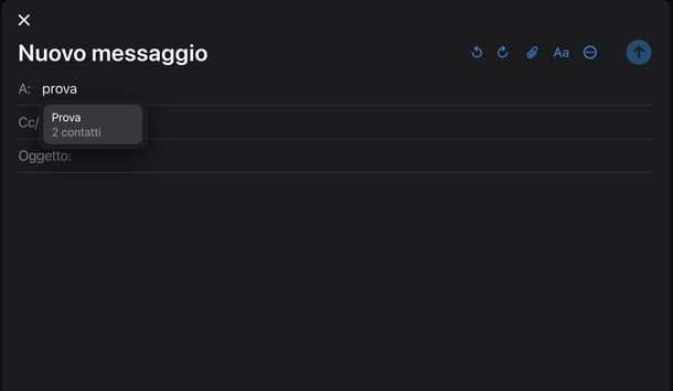 Inviare email a più destinatari iCloud Mail