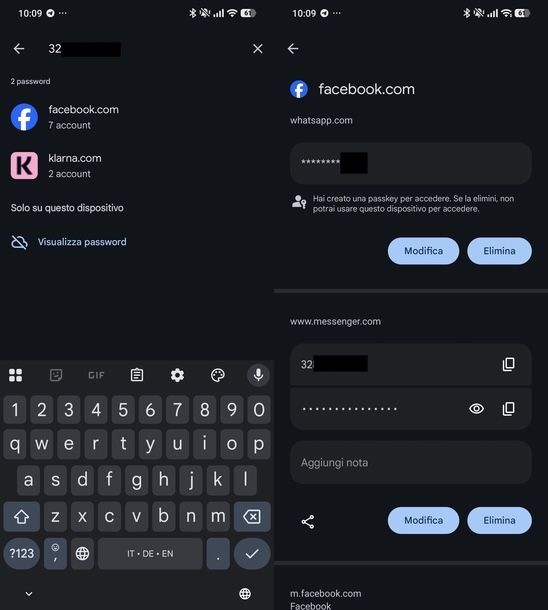 Controllare gestore password Android