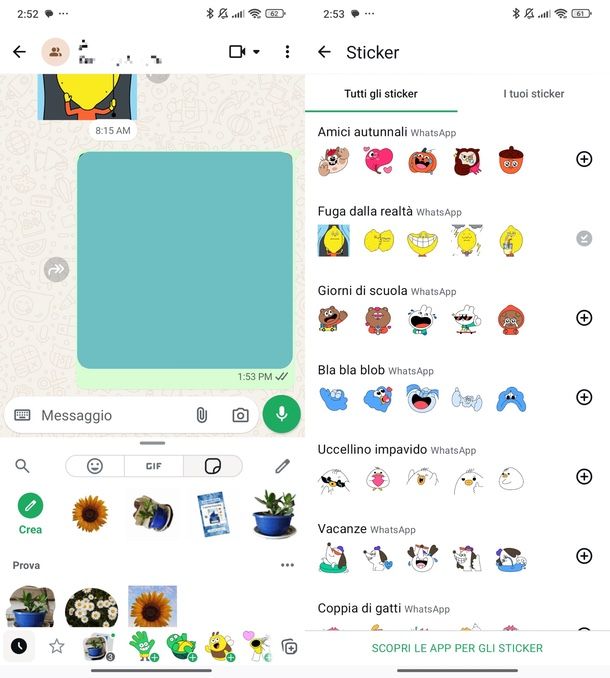 trovare sticker WhatsApp