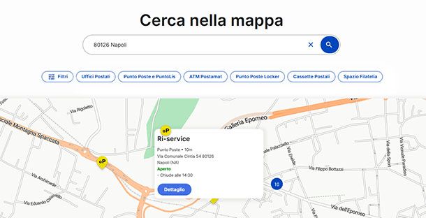 Cerca uffici postali