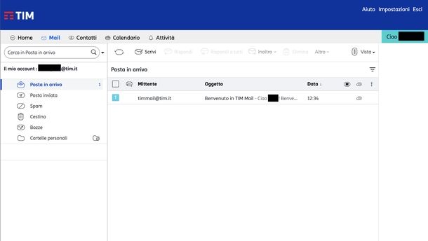 Creare email Alice sito Web