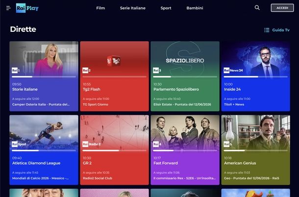 RaiPlay sito Web