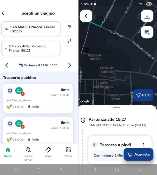 App per trasporti pubblici