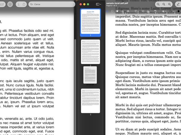 Unire PDF Anteprima macOS