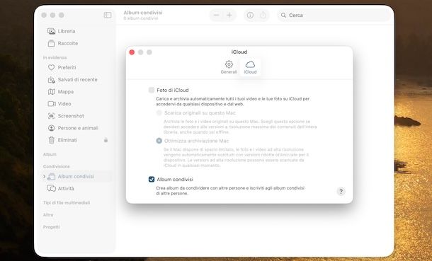 Album condivisi su Mac