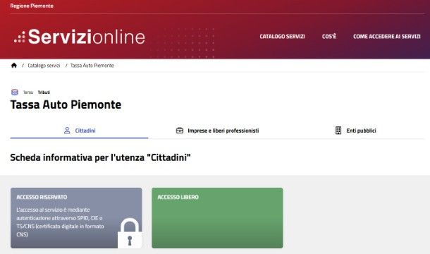 Sito bollo Piemonte