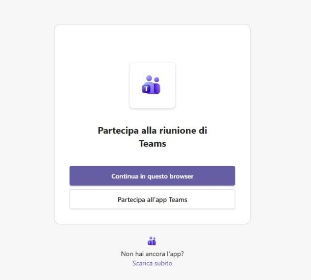 Microsoft Teams da browser