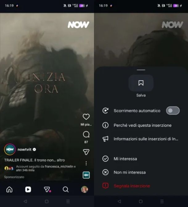 Disattivare lo scorrimento automatico