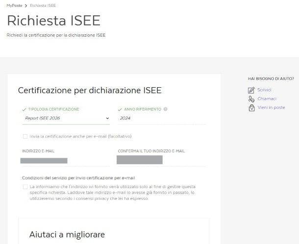 Report ISEE Poste
