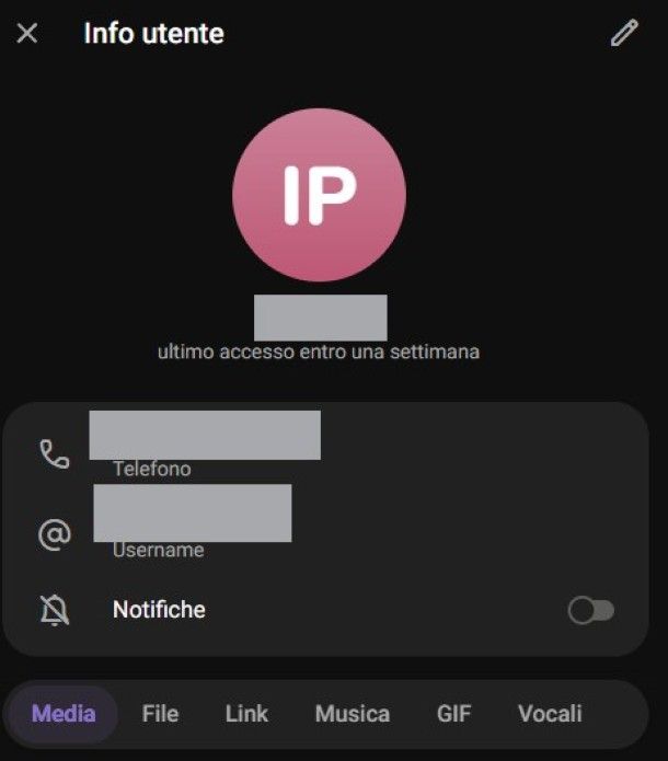 Ultimo accesso Telegram