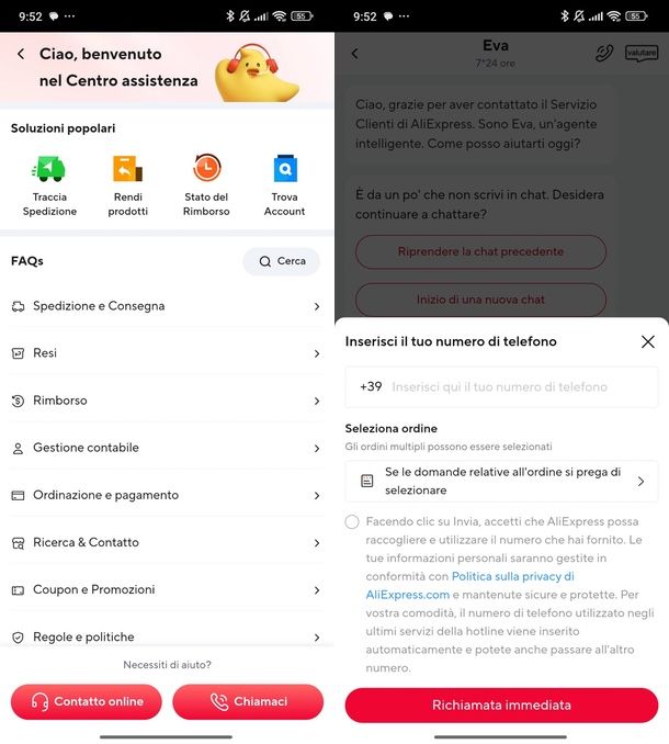 Telefono App AliExpress