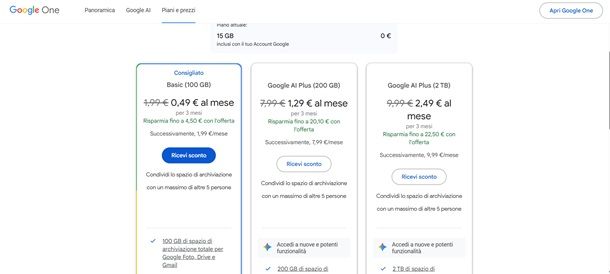 google one piani