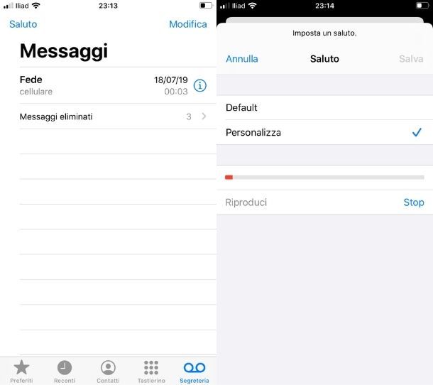 segreteria iphone