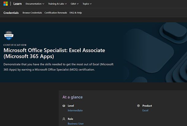 Excel certificazione MOS