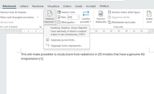 impostazione stile IEEE per bibliografia con numeri