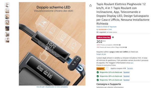esempio di pagina prodotto su Amazon con coupon