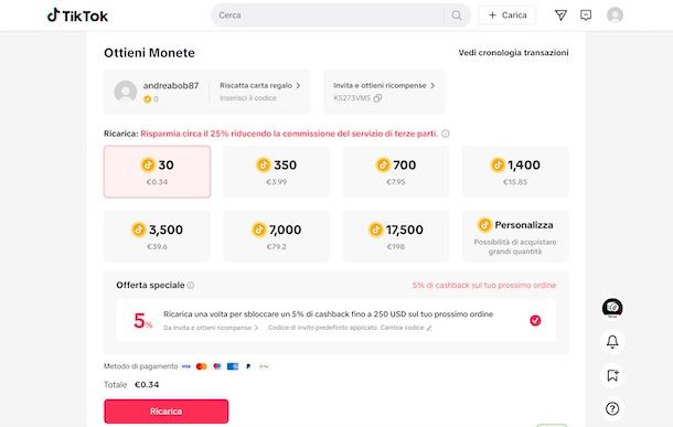 Monete TikTok