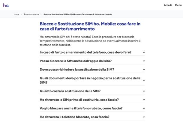 Come cambiare SIM ho. Mobile