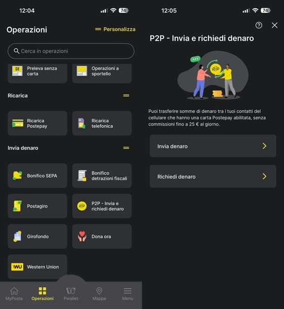 Attivare P2P Poste Italiane app