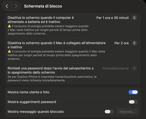 Disattivare richiesta password macOS