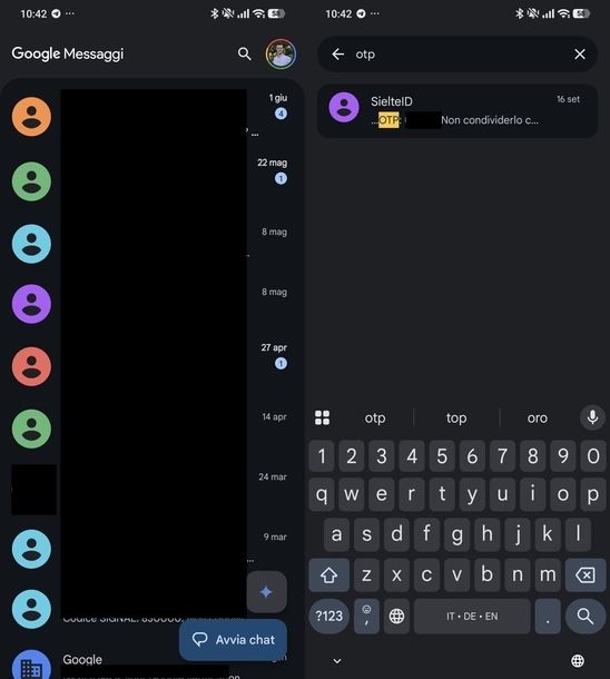 Controllare storico SMS Android