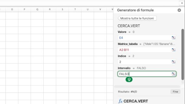 generatore di formule Excel