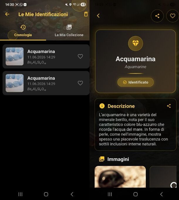 App per riconoscere le pietre
