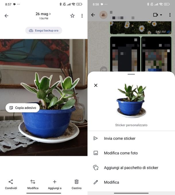 Google Foto creare sticker