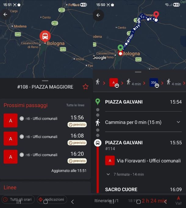 App per trasporti pubblici