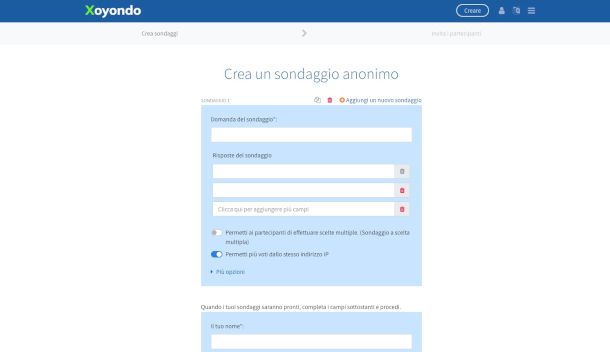 interfaccia Web Xoyondo
