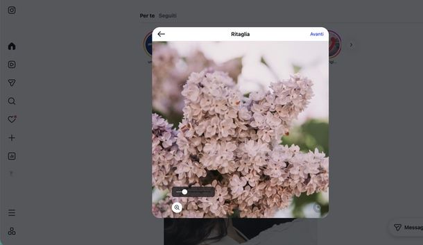 Ridimensionare foto post Instagram PC