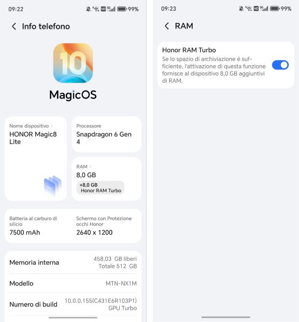 Come aumentare la RAM del telefono Honor