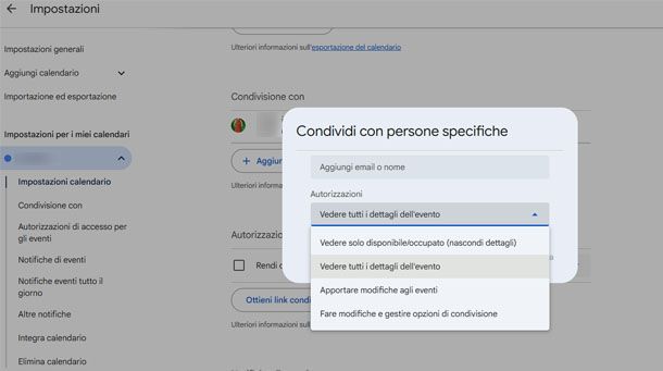 Condivisione calendario