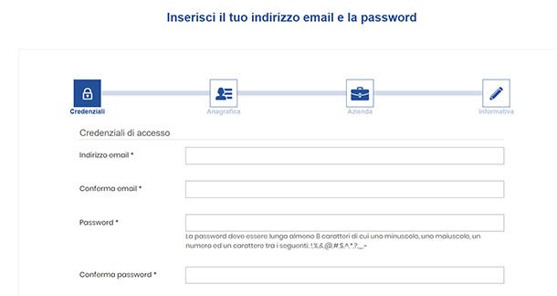 Registrazione sito SEN