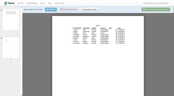 Convertire PDF in Excel