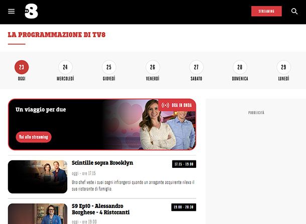 Guida TV TV8