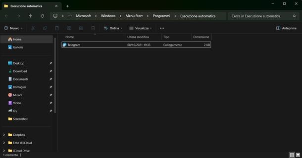 Cartella Esecuzione automatica Windows