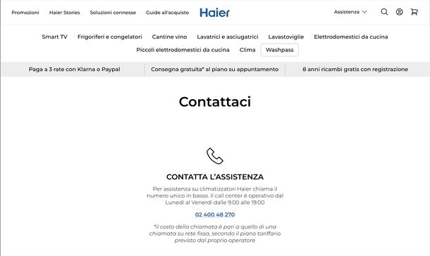 Servizio clienti Haier