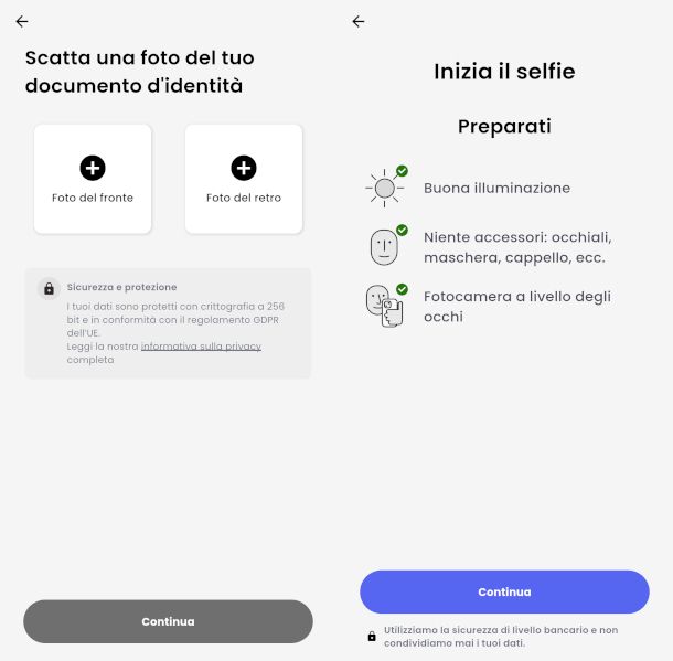 verifica identità da app Scalapay