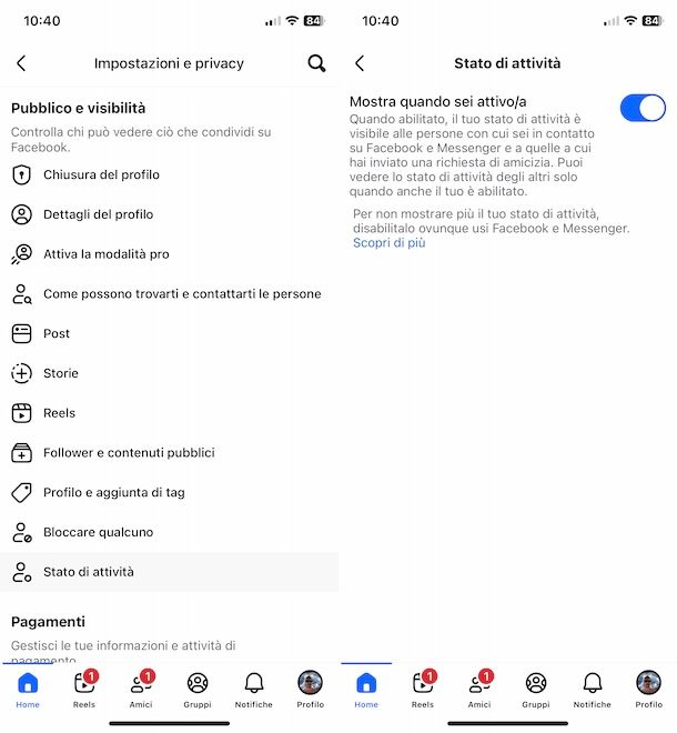 Togliere ultimo accesso e online su Facebook