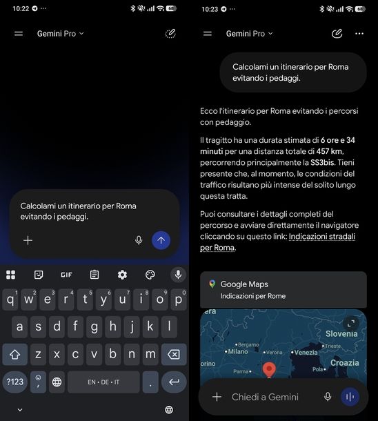 Usare Google Maps in Gemini