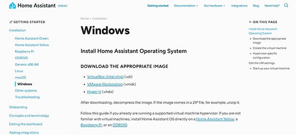 Home assistant per Windows