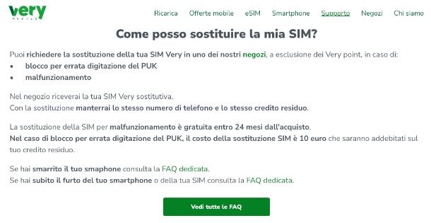 Come cambiare SIM Very Mobile