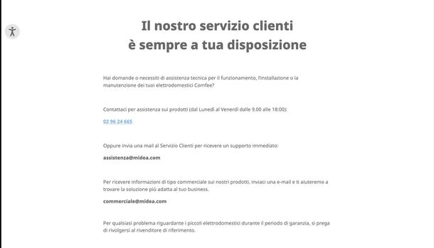 Servizio clienti Comfee
