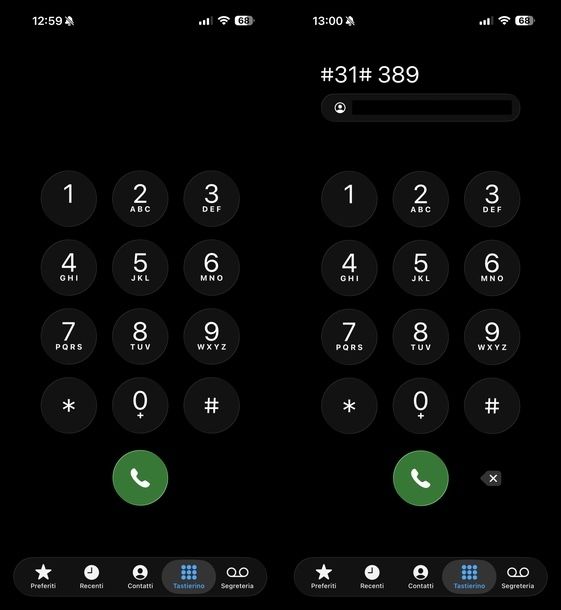 Nascondere numero su iPhone singola chiamata